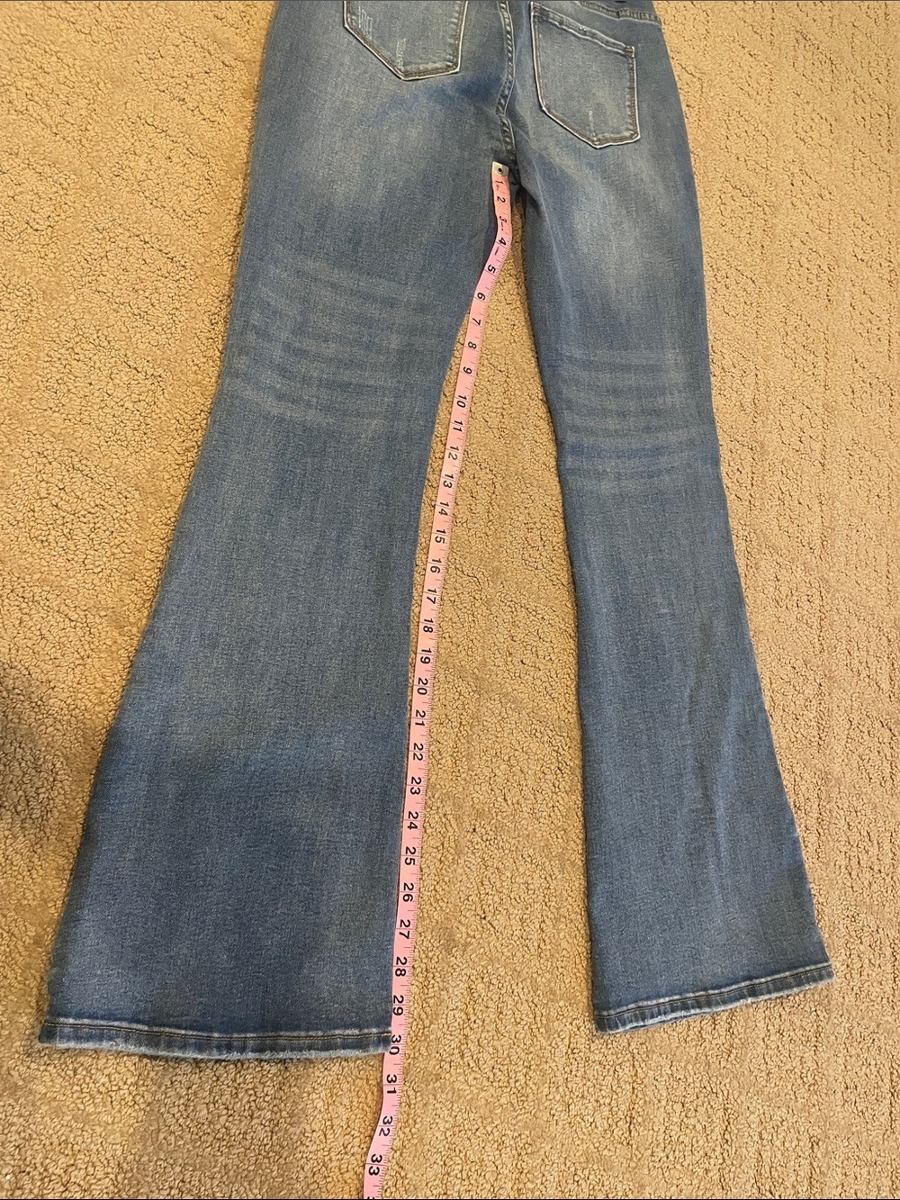 Amazon Women's Blue Flare Jeans - Mid Wash - Picture 3 of 5